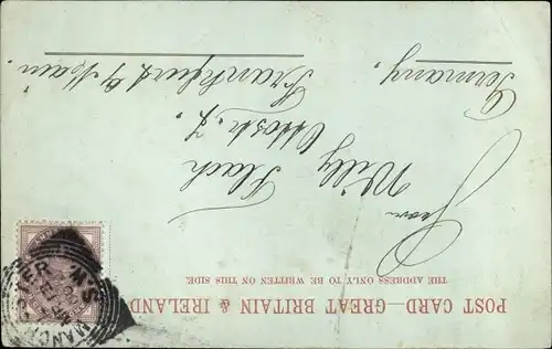 Mondschein Ak Manchester North West England, Town Hall