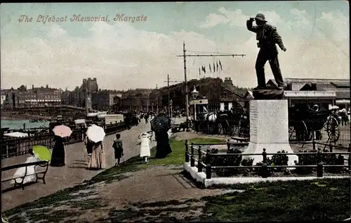 Ak Margate South East England, Lifeboat Memorial