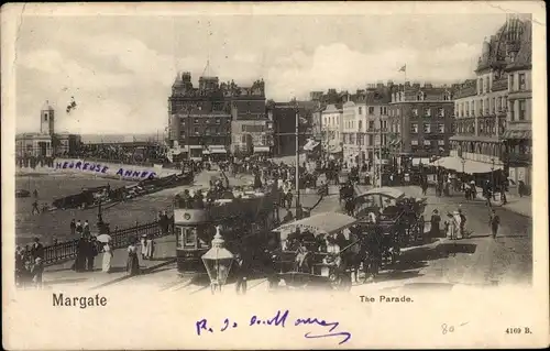 Ak Margate South East England, The Parade, Tram