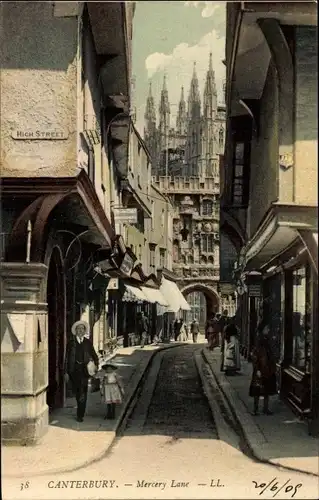 Ak Canterbury Kent Englandö, Mercery Lane