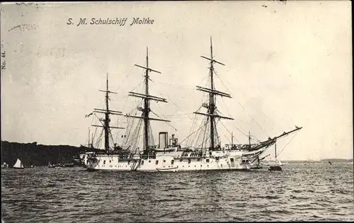 Ak Deutsches Kriegsschiff, SM Schulschiff Moltke, Gedeckte Korvette, Kaiserliche Marine