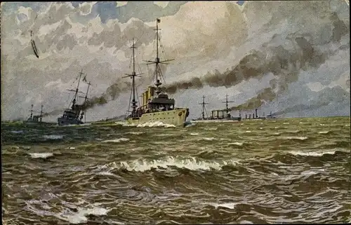 Ak Deutsches Kriegsschiff, SMS Königsberg, Leichter Kreuzer, Kaiserliche Marine