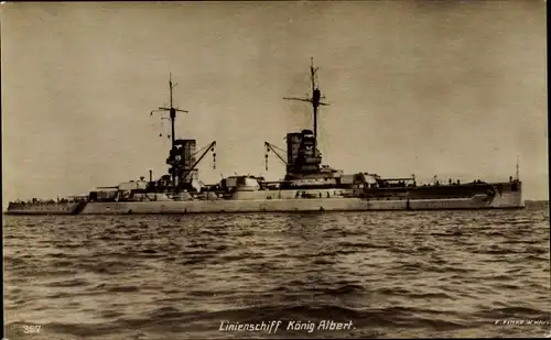 Ak Deutsches Kriegsschiff, SMS König Albert, Linienschiff, Kaiserliche Marine