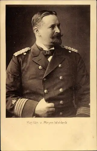 Ak Kapitän von Meyer Waldeck, Portrait