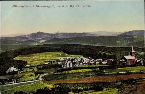 Ak Masserberg im Thüringer Schiefergebirge, Ort mit Umgebung