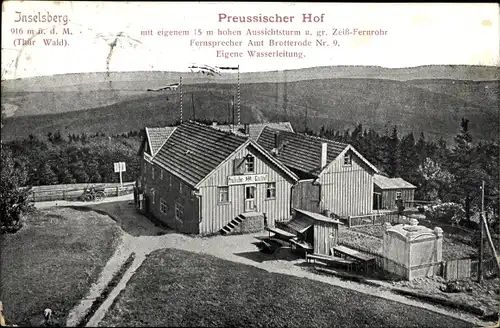 Ak Brotterode Trusetal in Thüringen, Preussischer Hof, Inselsberg