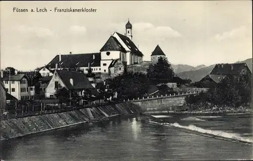 Ak Füssen im Ostallgäu, Franziskanerkloster, Wehr