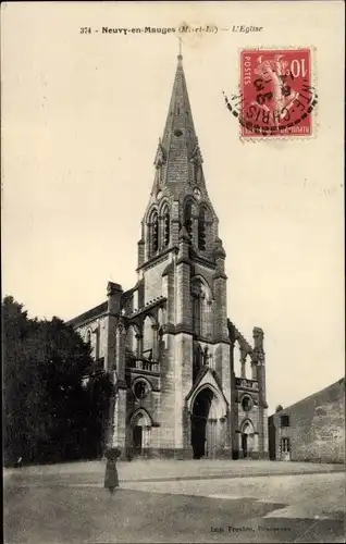 Ak Neuvy en Mauges Maine et Loire, L'Eglise