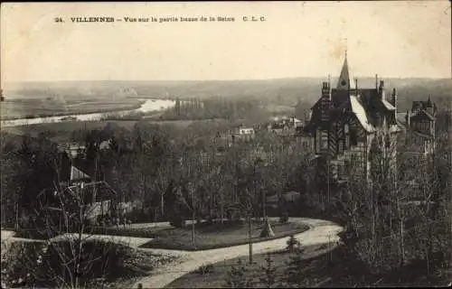 Ak Villennes Yvelines, Vue sur la partie basse de la Seine