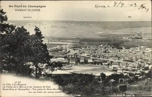 Ak Epernay Marne, La Villa d'Ay Magenta, La Vallee de la Marne, Vue generale