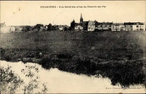 Ak Coignieres Yvelines, Vue Generale prise du Chemin de Fer