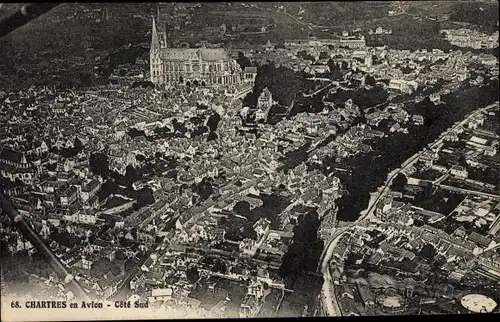 Ak Chartres Eure et Loir, Cote Sud, Flugbild