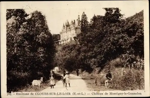 Ak Cloyes sur le Loir Eure et Loir, Chateau de Montigny le Gannelon