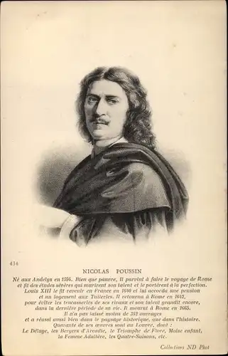 Ak Eure Frankreich, Portrait von Nicolas Poussin, Maler, Künstler