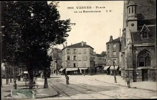Ak Vanves Hauts de Seine, Place de la Republique