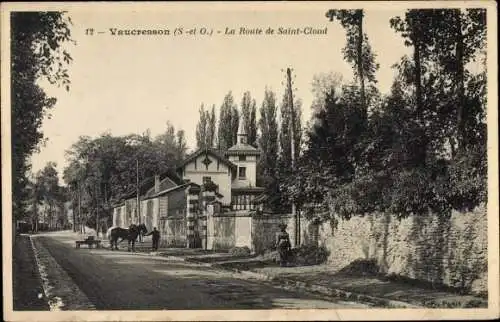 Ak Vaucresson Hauts de Seine, La Route de Saint Cloud