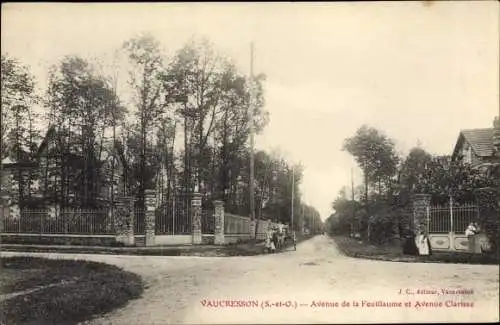 Ak Vaucresson Hauts de Seine, Avenue de la Feuillaume et Avenue Clarisse