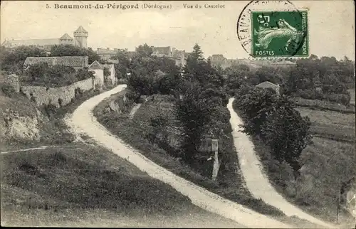 Ak Beaumont du Perigord Dordogne, Vue du Castelot