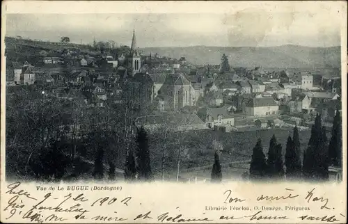 Ak Bugue Dordogne, Blick auf den Ort