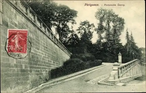 Ak Périgueux Nouvelle-Aquitaine Dordogne, Promenades Tourny