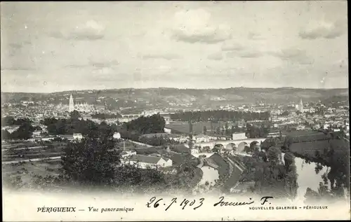 Ak Périgueux Nouvelle-Aquitaine Dordogne, Blick auf den Ort