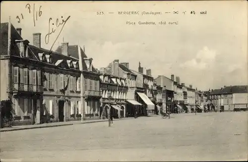 Ak Bergerac Dordogne, Place Gambetta