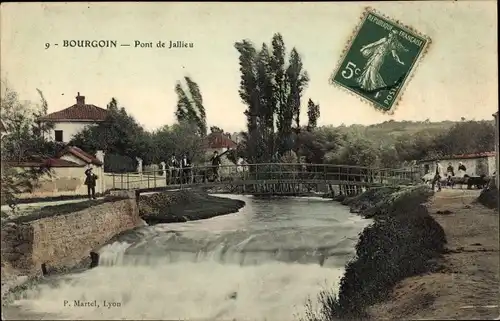 Ak Bourgoin Isère, Pont de Jallieu