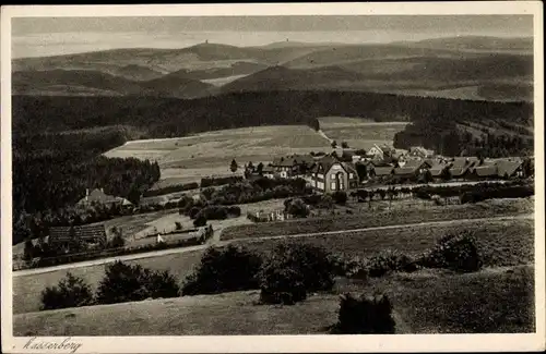 Ak Masserberg in Thüringen, Ansicht von der Meuselbacher Kuppe und dem Fröbelturm aus