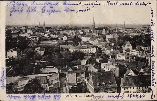 Ak Staßfurt im Salzlandkreis, Totale