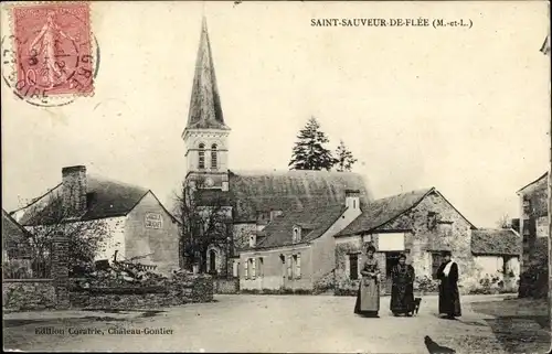 Ak Saint Sauveur de Flee Maine et Loire, L'Eglise