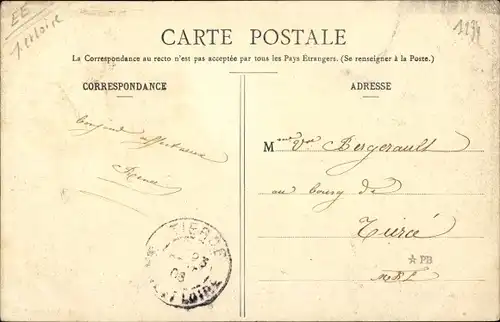 Ak Daumeray Main et Loire, Rue principale