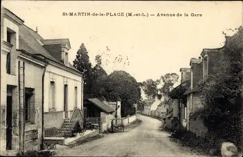 Ak Saint Martin de la Place Maine et Loire, Avenue de la Gare