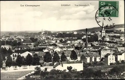 Ak Epernay Marne, Vue Generale