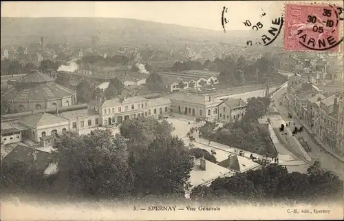 Ak Epernay Marne, Vue Generale