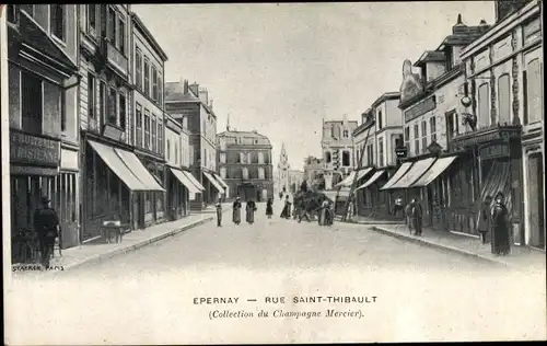 Ak Epernay Marne, Rue Saint Thibault