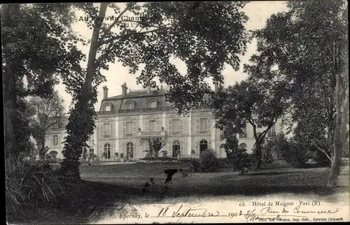 Ak Epernay Marne, Hotel de Maigret, Parc