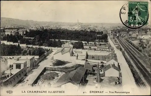 Ak Epernay Marne, Vue Panoramique