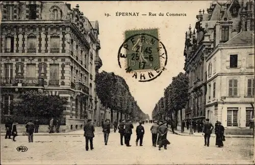 Ak Epernay Marne, Rue du Commerce