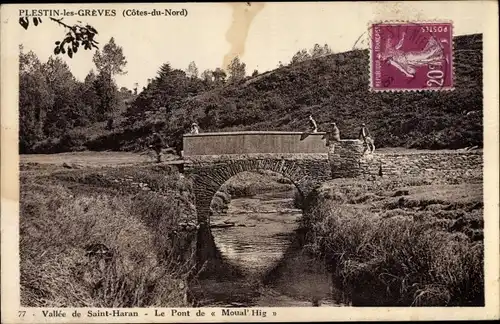 Ak Plestin les Grèves Cotes d'Amor, Vallee de Saint Haran, Le Pont de Moual Hig