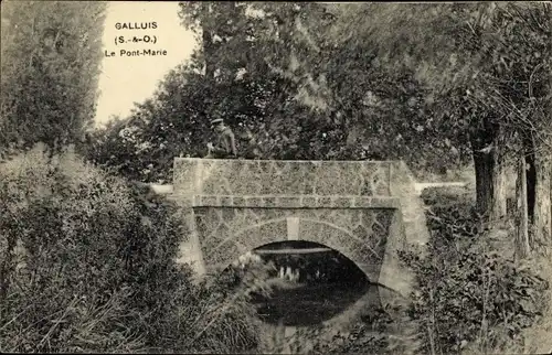 Ak Galluis Yvelines, Le Pont Marie