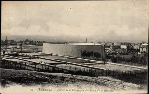 Ak Suresnes Hauts de Seine, Filtres de la Compagnie des Eaux de la Banlieue