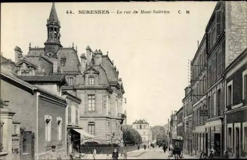 Ak Suresnes Hauts de Seine, La rue du Mont Valerien