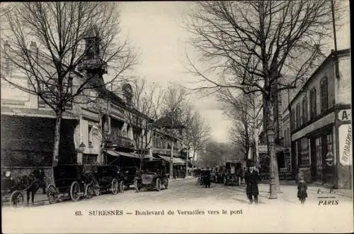 Ak Suresnes Hauts de Seine, Boulevard de Versailles vers le pont