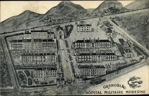 Künstler Ak Grenoble Isère, Hopital Militaire Moderne