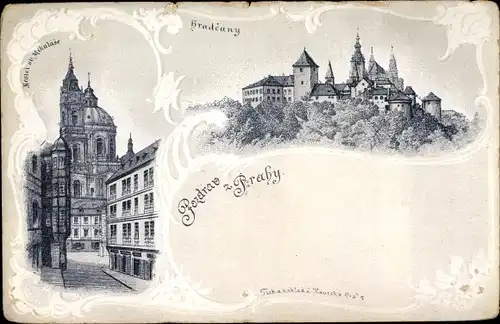 Präge Litho Praha Prag Tschechien, Schloss, Kirche