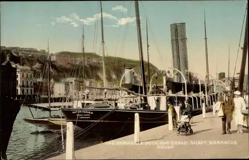 Ak Dover South East England, Granville Dock and Grand Shaft Barracks
