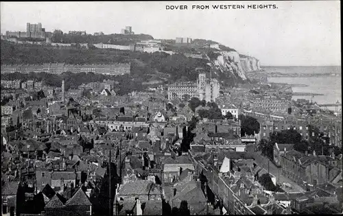 Ak Dover South East England, View from Western Heights