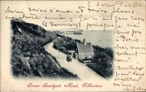 Ak Folkestone Kent South East England, Lower Sandgate Road