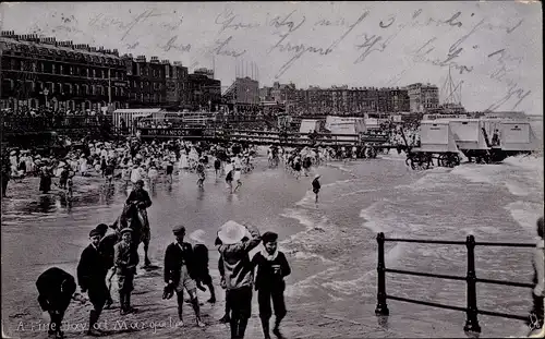 Ak Margate South East England, Strandpartie, Badewagen