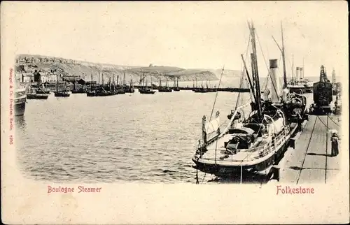 Ak Folkestone Kent South East England, Boulogne Steamer, Stengel